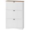 Warm White-Walnut Particleboard Shoe Cabinet with 3 Flip Drawers and Anti-Tip Kit